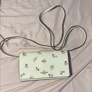 Coach Cream Crossbody Bag with Floral Design